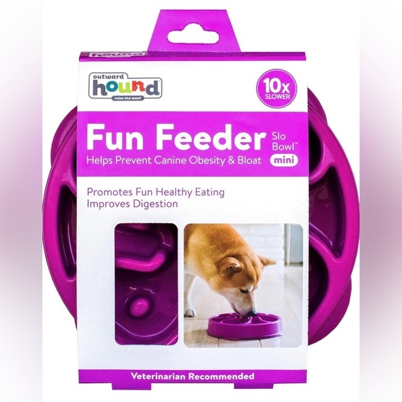 Other - Slow Feeder Dog Bowl, Medium, Purple, Canine, Puppy, Fun Feeder, Dry or Wet Food